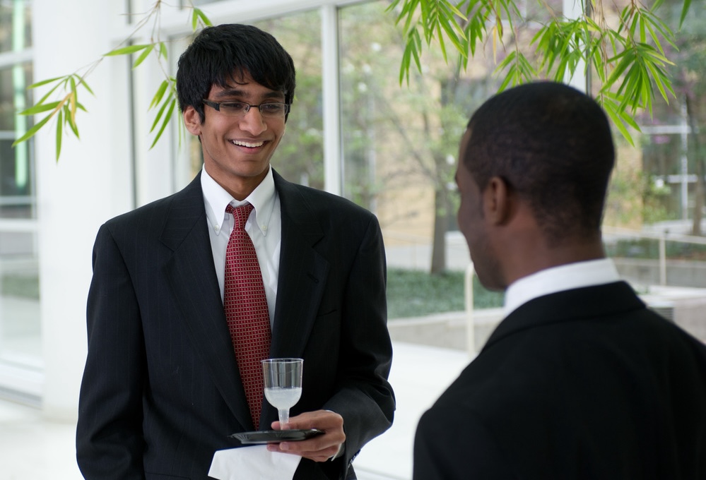 Students talking.