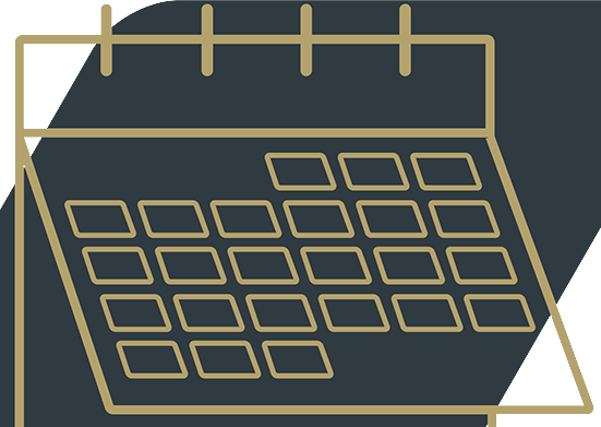 Calendar icon in gold.