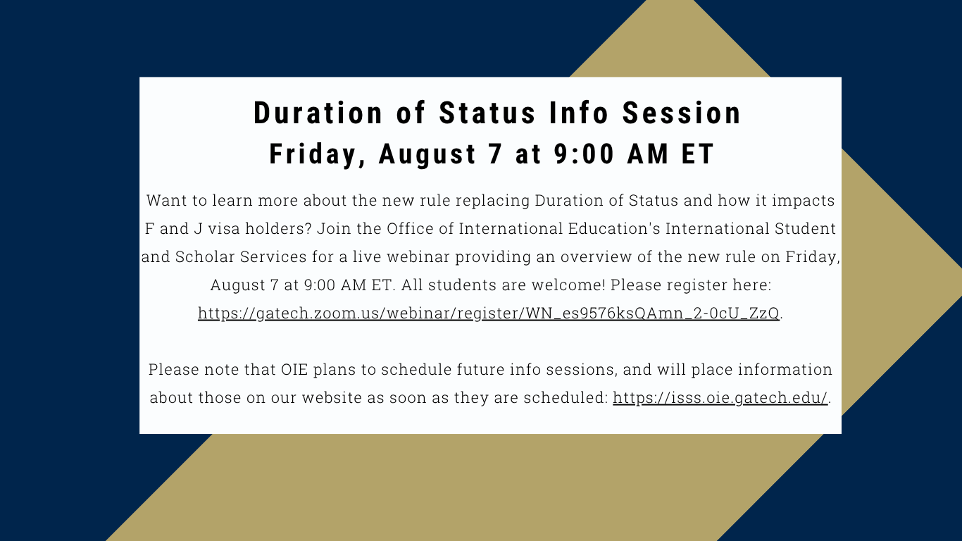 Register for our info session on changes to Duration of Status