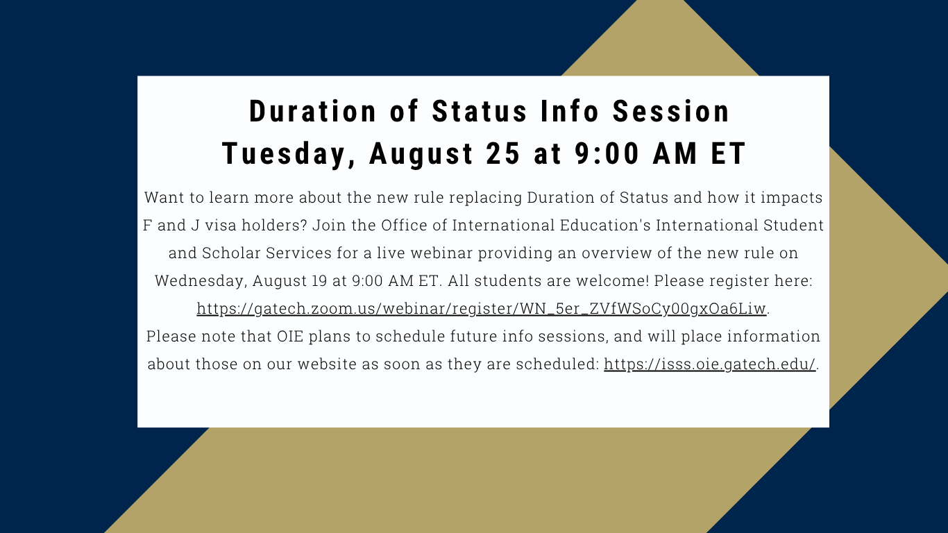 Register for our webinar covering changes to Duration of Status.