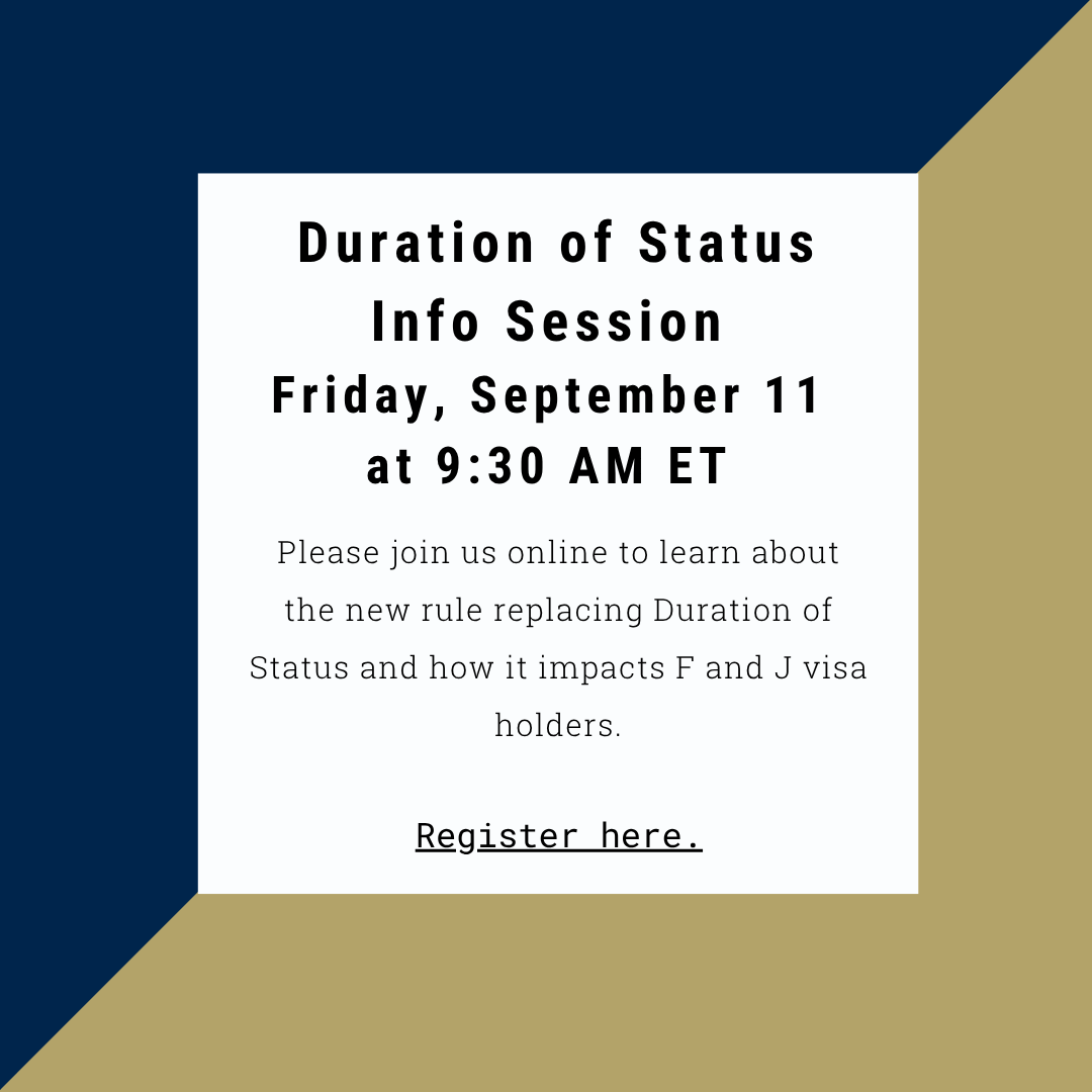 Register for our next info session on changes to Duration of Status.