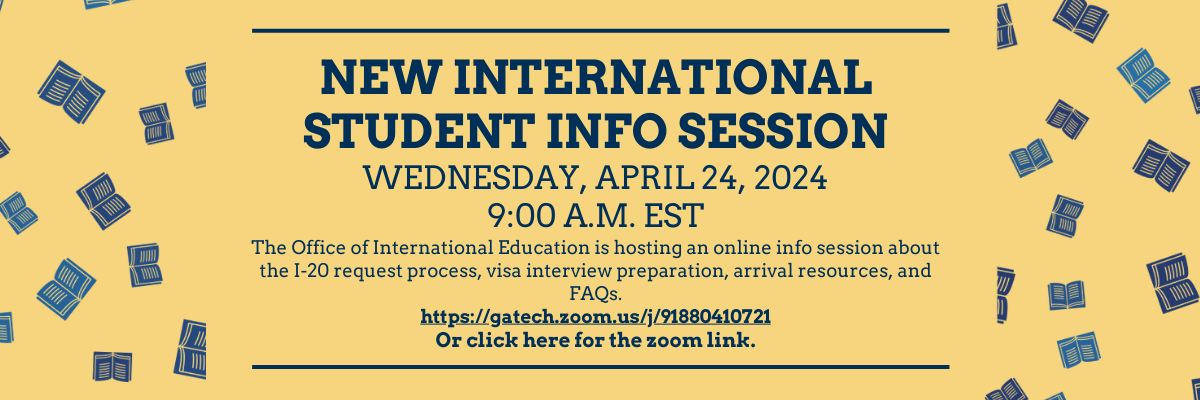 New International Student Info Session on April 24, 2024, 9:00 A.M. EST