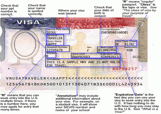 sample visa